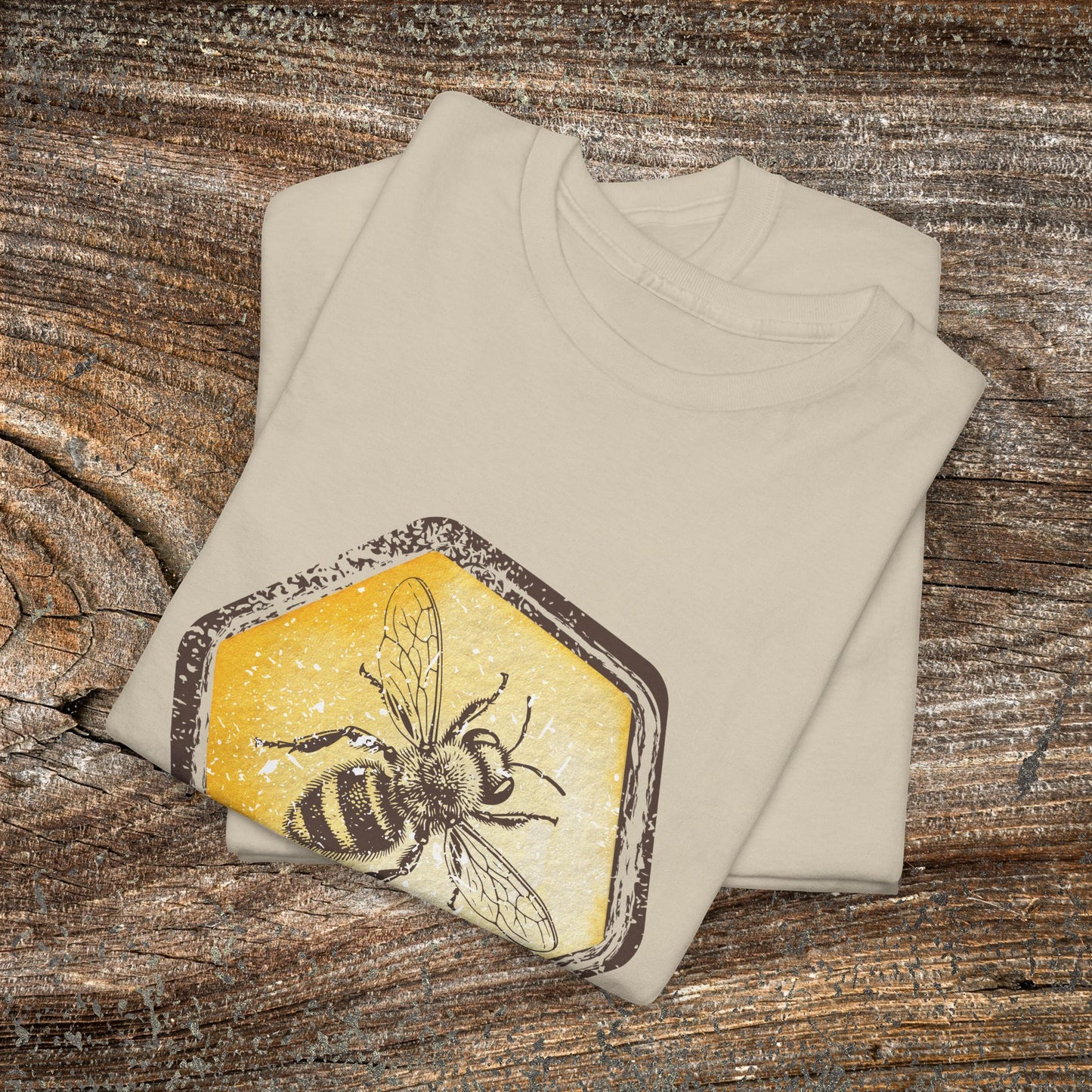 Grunge Honey Bee T-Shirt — Retro Honeycomb Bee Gift Tee