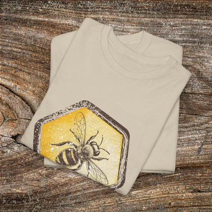 Grunge Honey Bee T-Shirt — Retro Honeycomb Bee Gift Tee