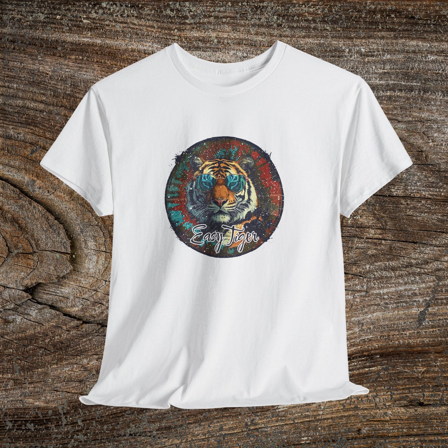 Retro Grunge 'Easy Tiger' T-Shirt — Vintage Tiger Tee