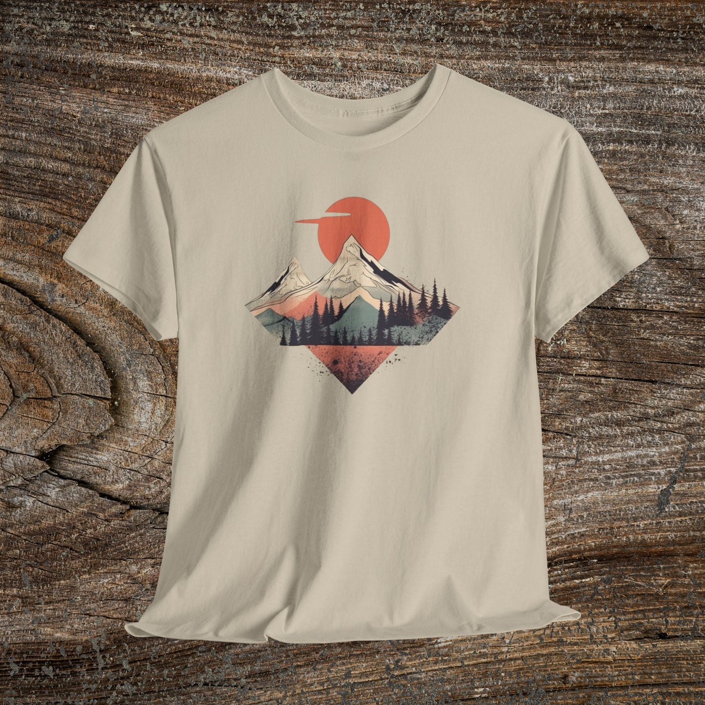 Vintage Retro Mountain TShirt - Trendy Mountain Landscape Shirt