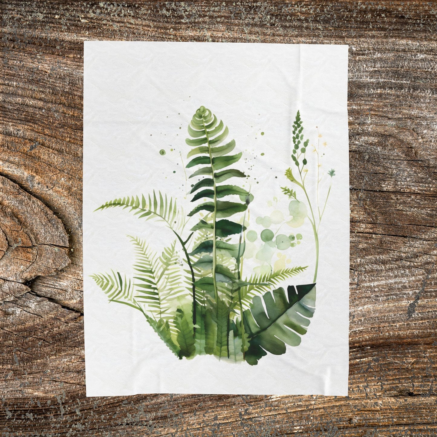 Watercolour Botanical Blanket — Soft Floral Abstract Throw