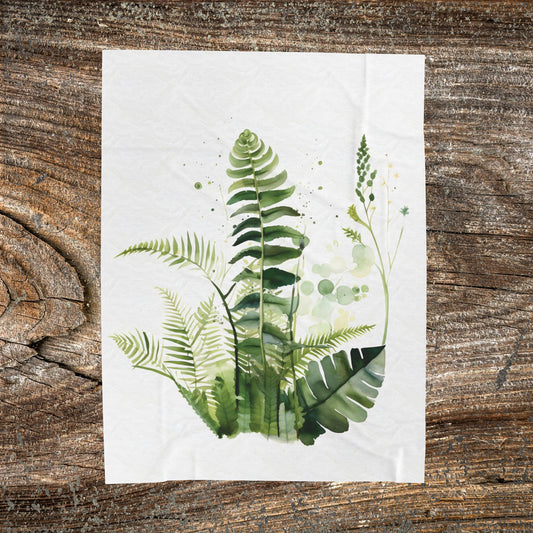 Watercolour Botanical Blanket — Soft Floral Abstract Throw