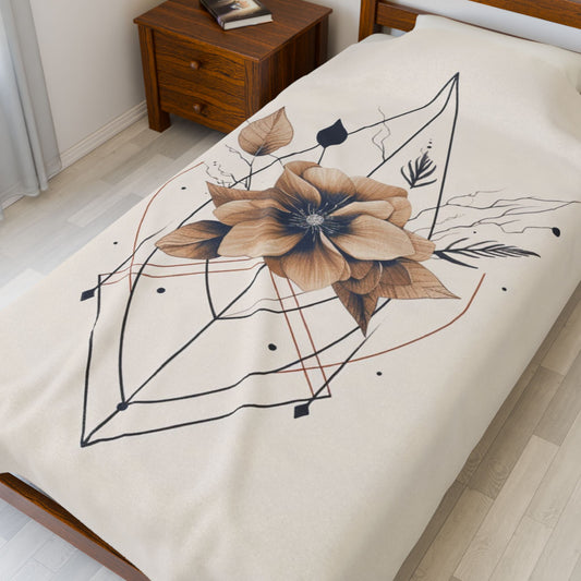 Vintage Flower Blanket — Retro Boho Throw