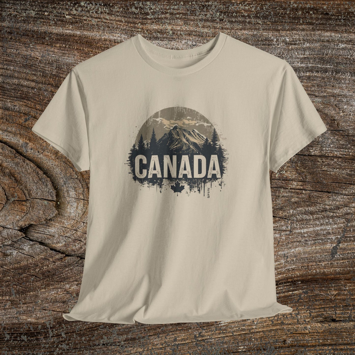 Rustic Canadian Landscape T-Shirt — Distressed Canada Tee