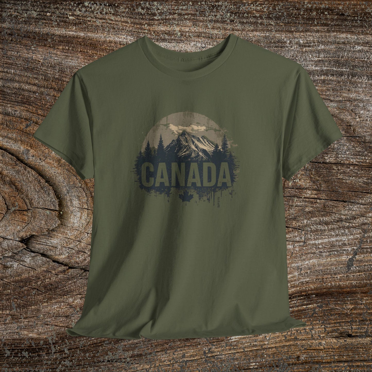 Rustic Canadian Landscape T-Shirt — Distressed Canada Tee