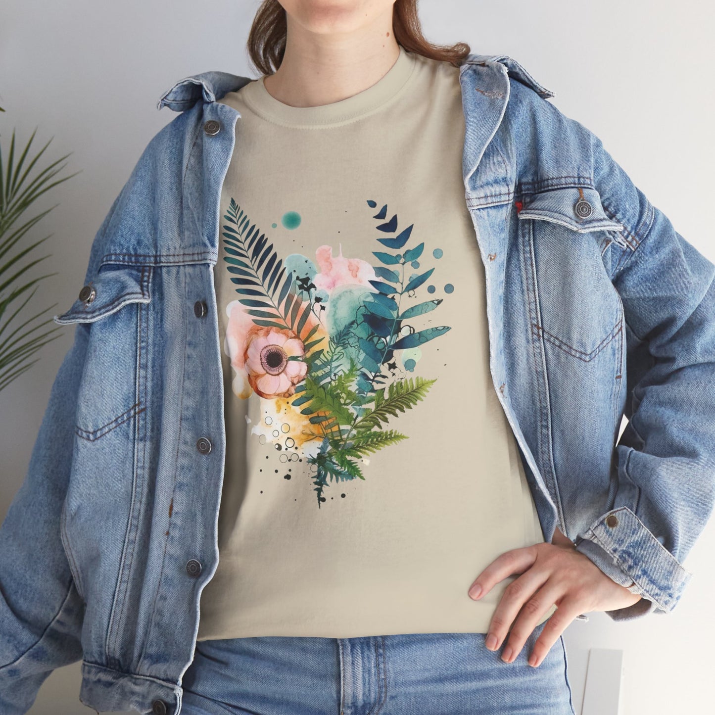 Vintage Watercolour  Floral TShirt — Botanical Graphic T-Shirt