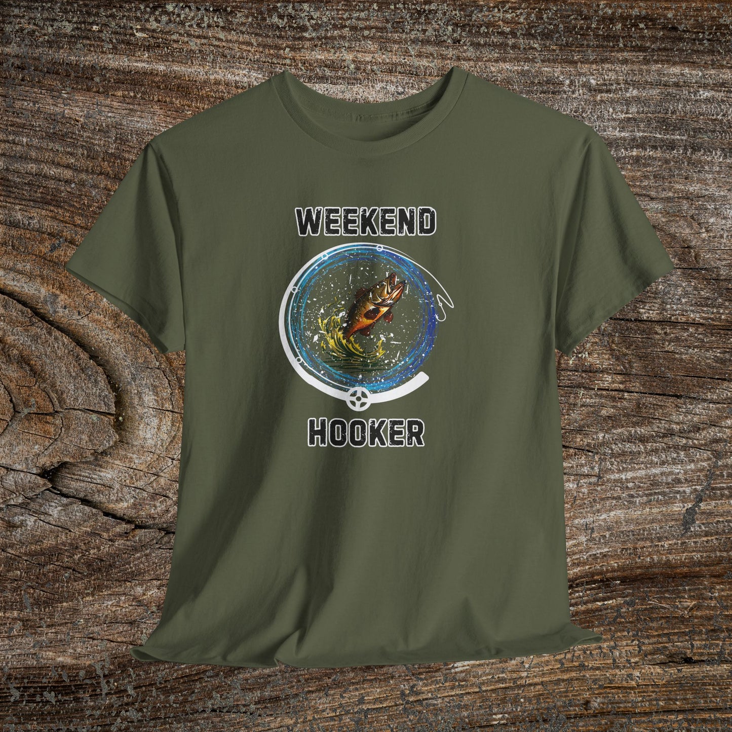 Retro 'Weekend Hooker' Fishing T-Shirt — Funny Grunge Angler Gift