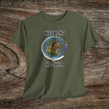 Retro 'Weekend Hooker' Fishing T-Shirt — Funny Grunge Angler Gift