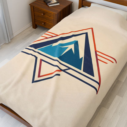 Retro Abstract Mountain Blanket — Cozy Scenic Throw