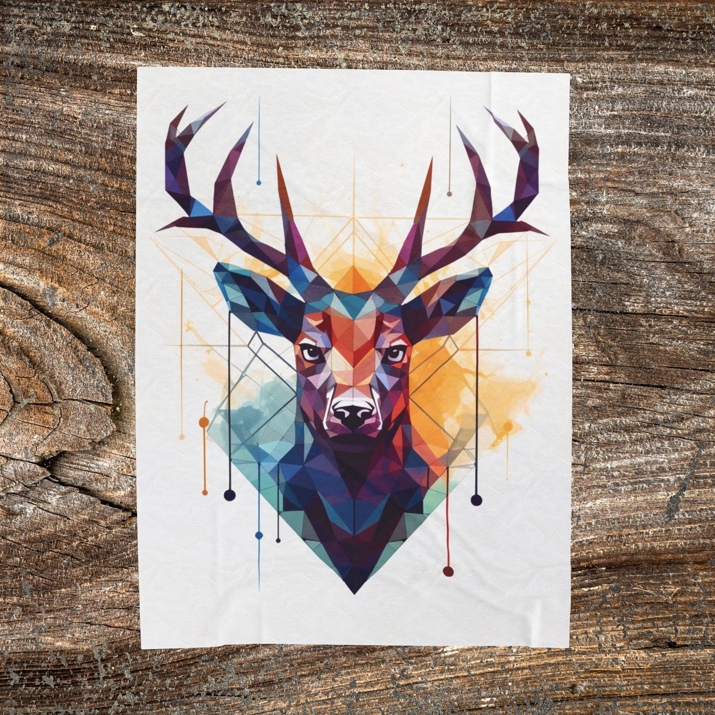 Deer Geometric Blanket — Abstract Throw