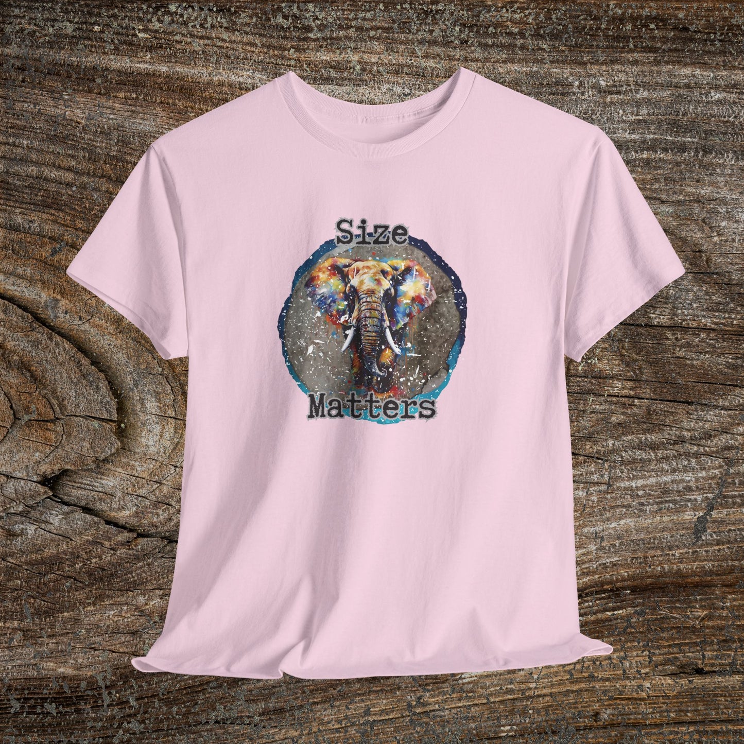 Grunge 'Size Matters' Elephant T-Shirt — Vintage Elephant Graphic Tee