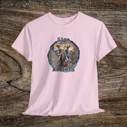 Grunge 'Size Matters' Elephant T-Shirt — Vintage Elephant Graphic Tee