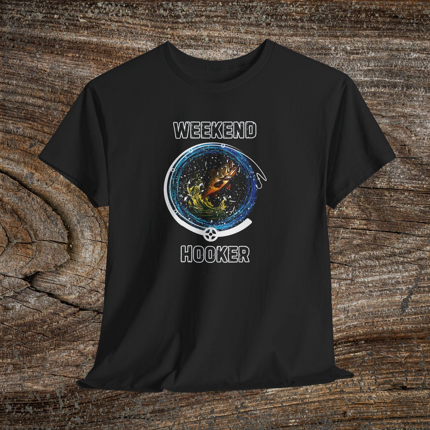 Retro 'Weekend Hooker' Fishing T-Shirt — Funny Grunge Angler Gift