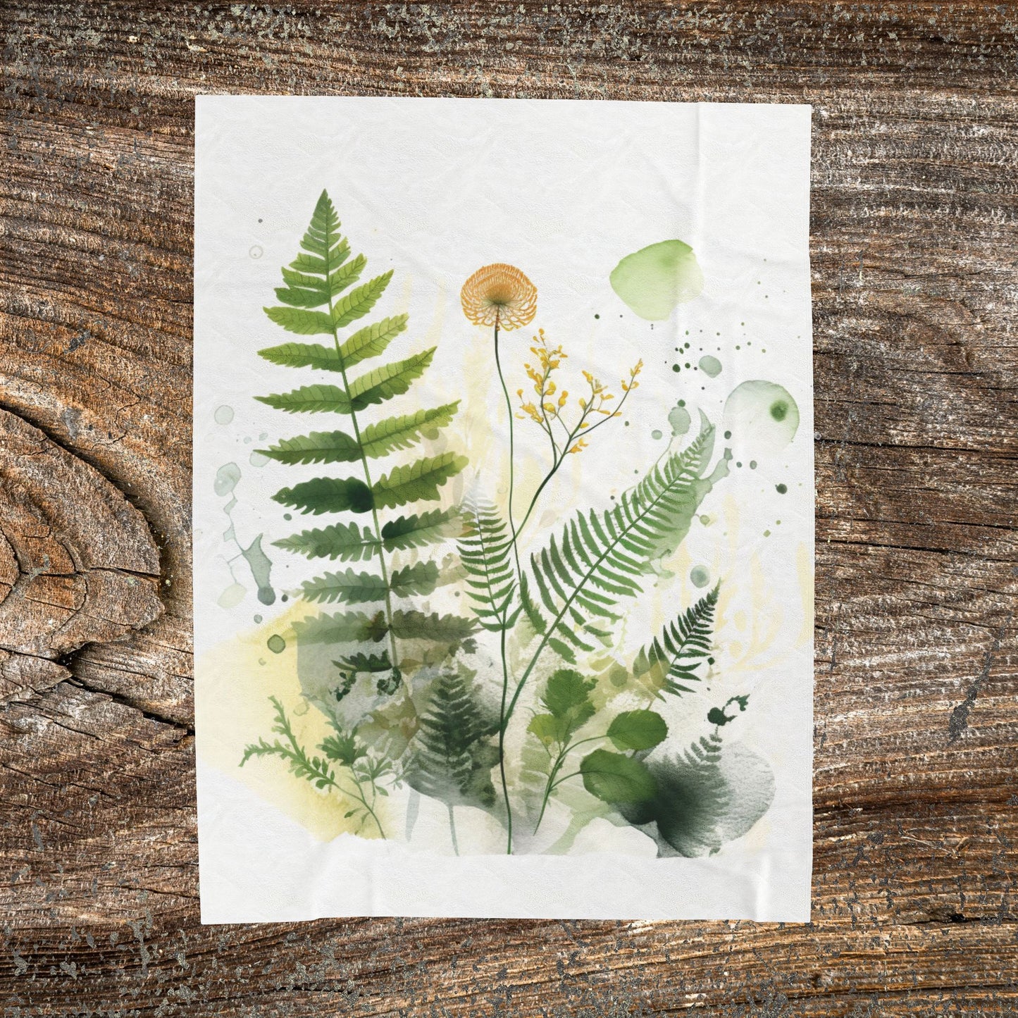 Watercolour Botanical Blanket — Soft Floral Abstract Throw