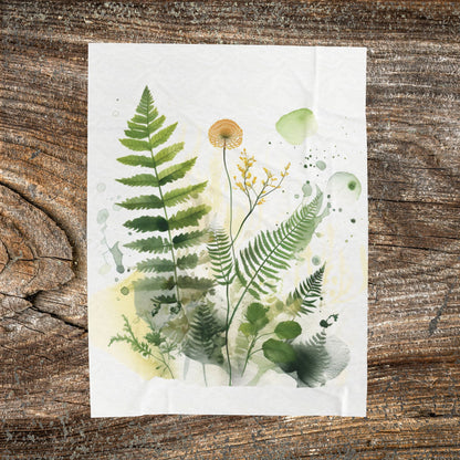 Watercolour Botanical Blanket — Soft Floral Abstract Throw