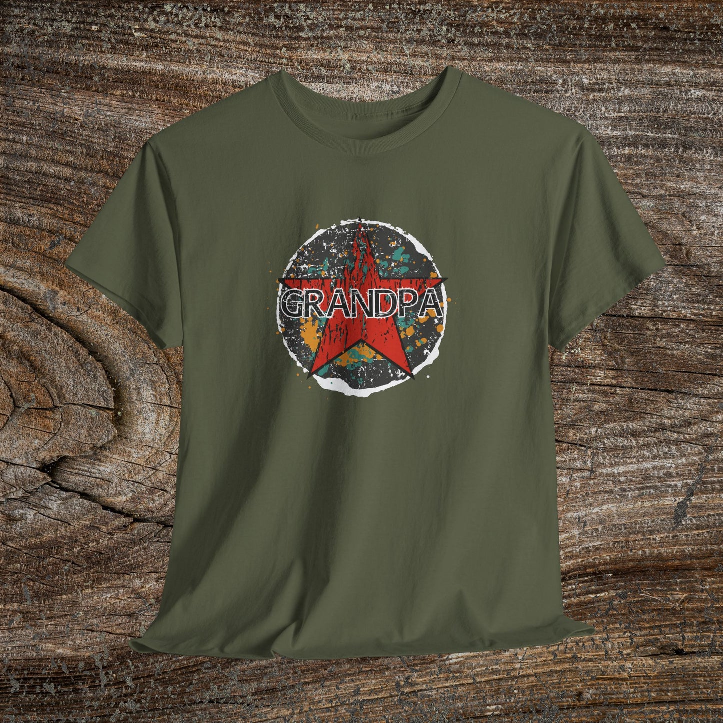 Grunge Grandpa Star T-Shirt — Retro Father's Day Gift