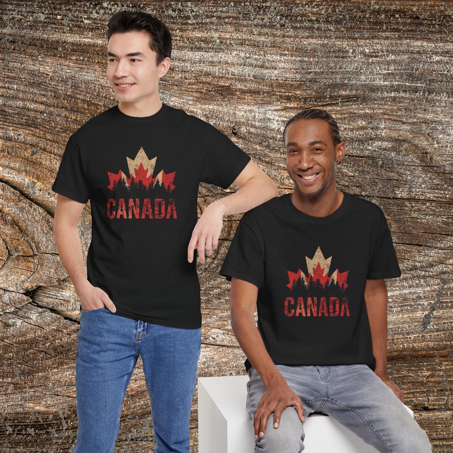 Rustic Canadian Maple Leaf T-Shirt — Grunge Canada Tee