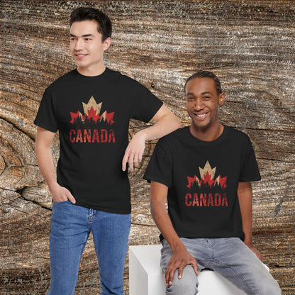 Rustic Canadian Maple Leaf T-Shirt — Grunge Canada Tee