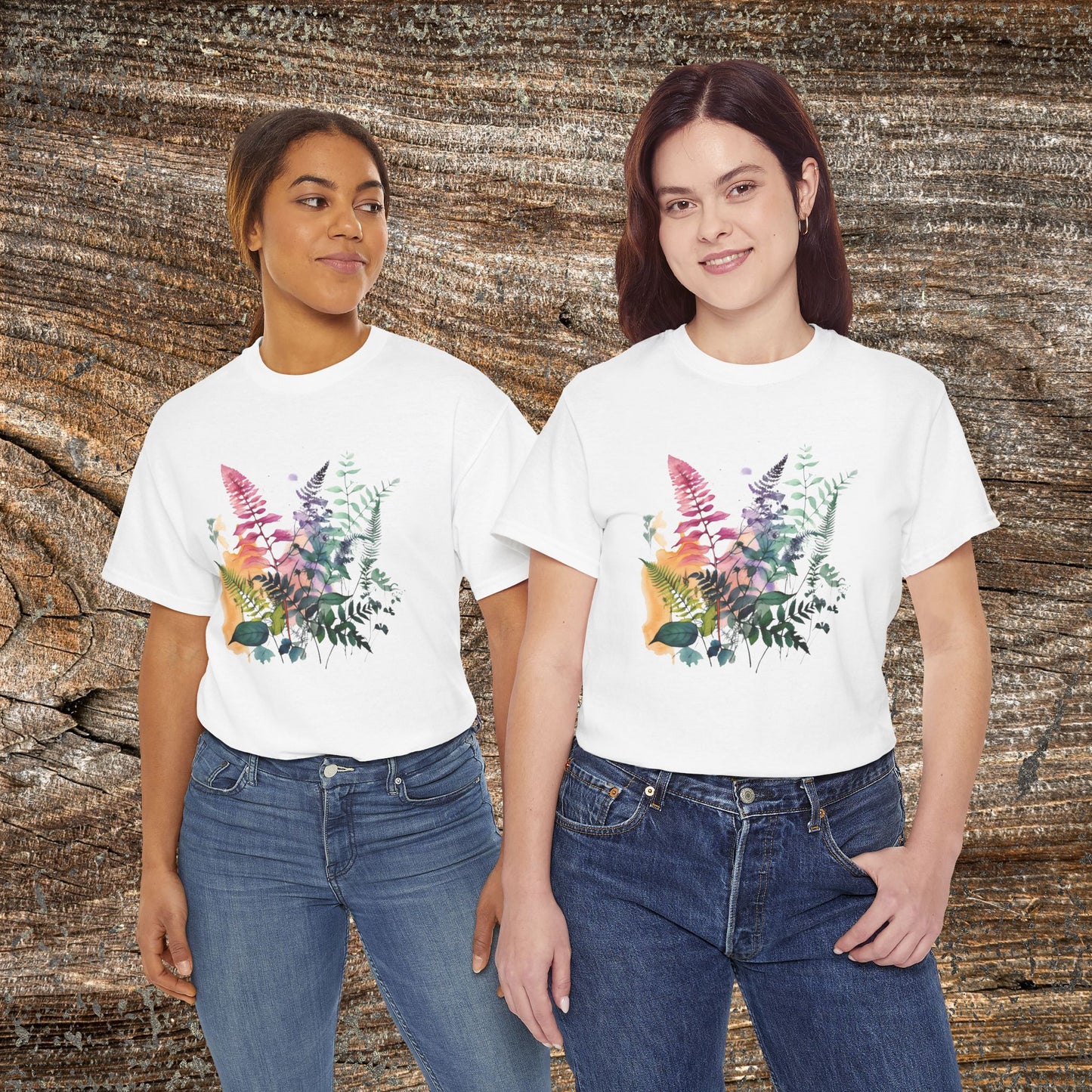 Vintage Watercolour  Floral TShirt — Botanical Graphic T-Shirt