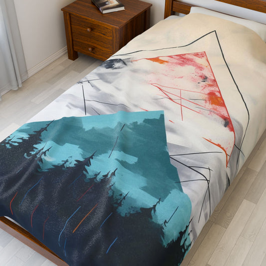 Abstract Mountain Blanket — Cozy Scenic Throw