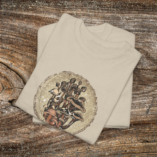 Foraging Mushroom Tee — Retro Grunge Forager Gift