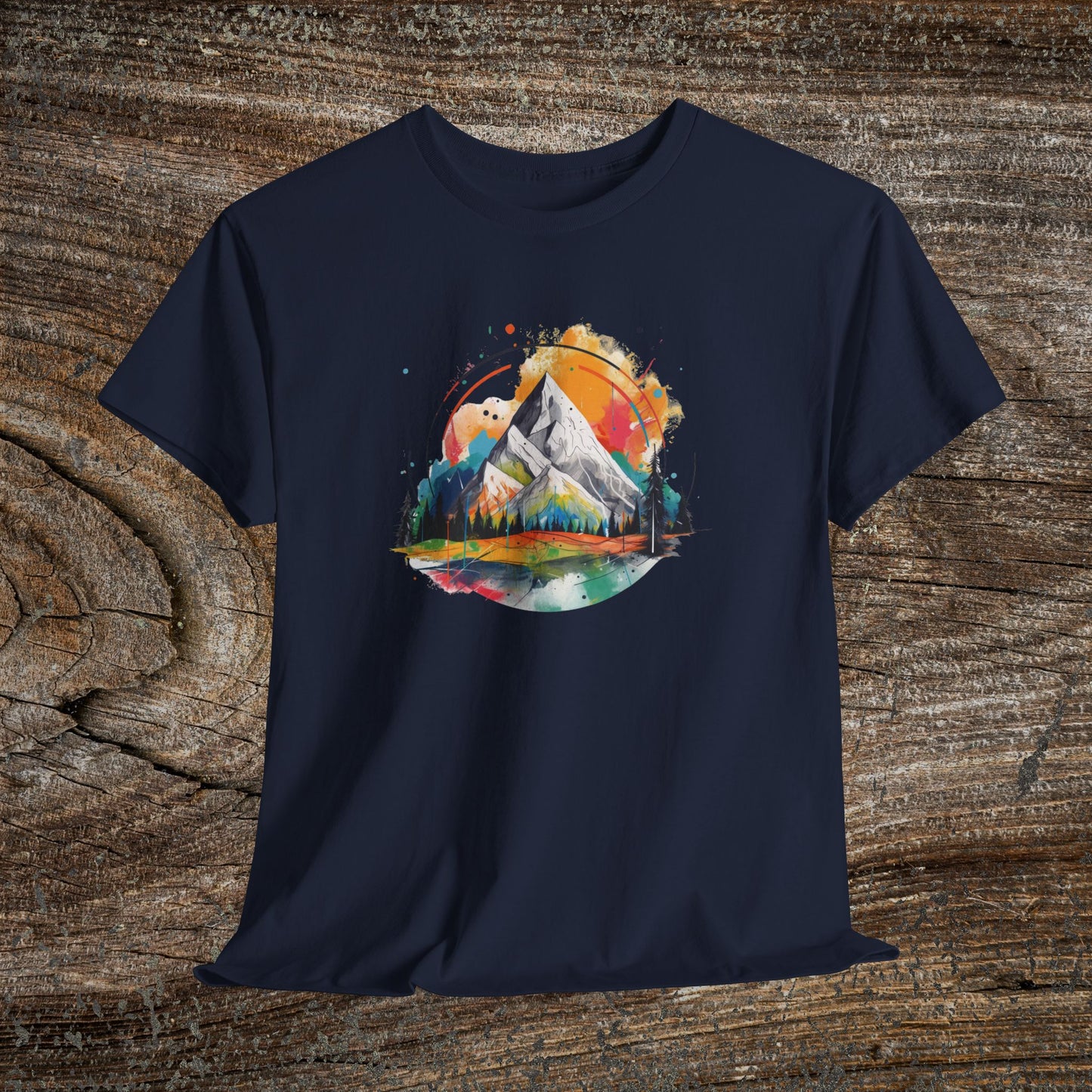 Retro Mountain T-Shirt — Vibrant Vintage Landscape Tee