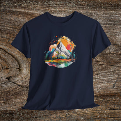 Retro Mountain T-Shirt — Vibrant Vintage Landscape Tee