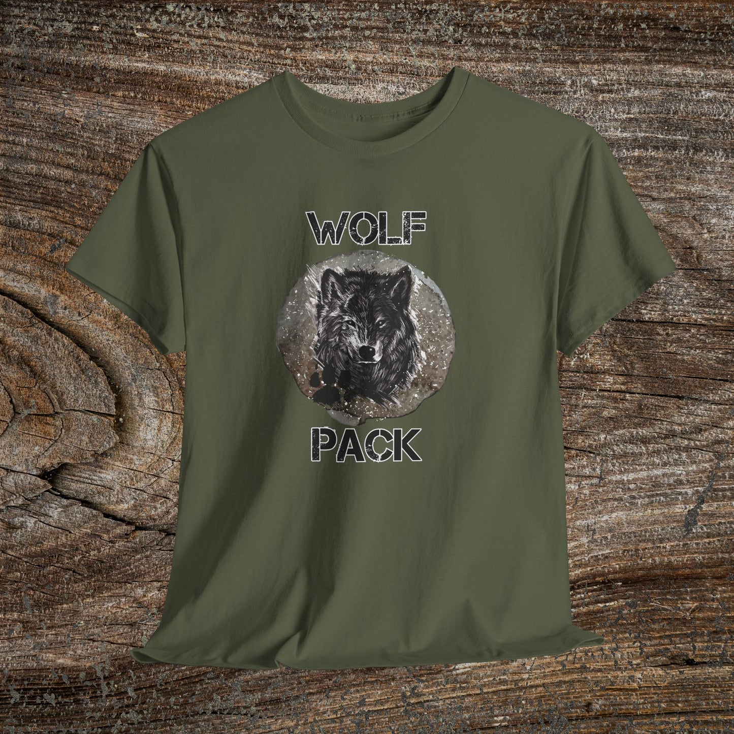 Grunge Wolf Pack T-Shirt — Retro Edgy Wolf Pack Tee