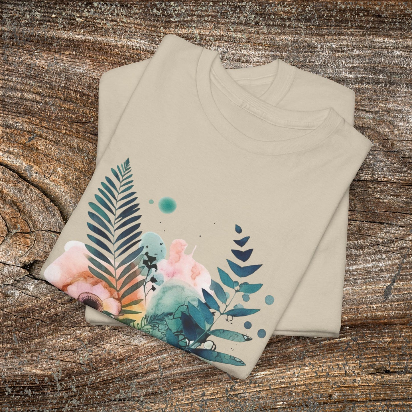 Vintage Watercolour  Floral TShirt — Botanical Graphic T-Shirt