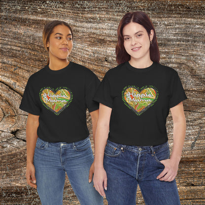 Hippie Mama Heart T-Shirt — Retro Marble Texture Mom Tee