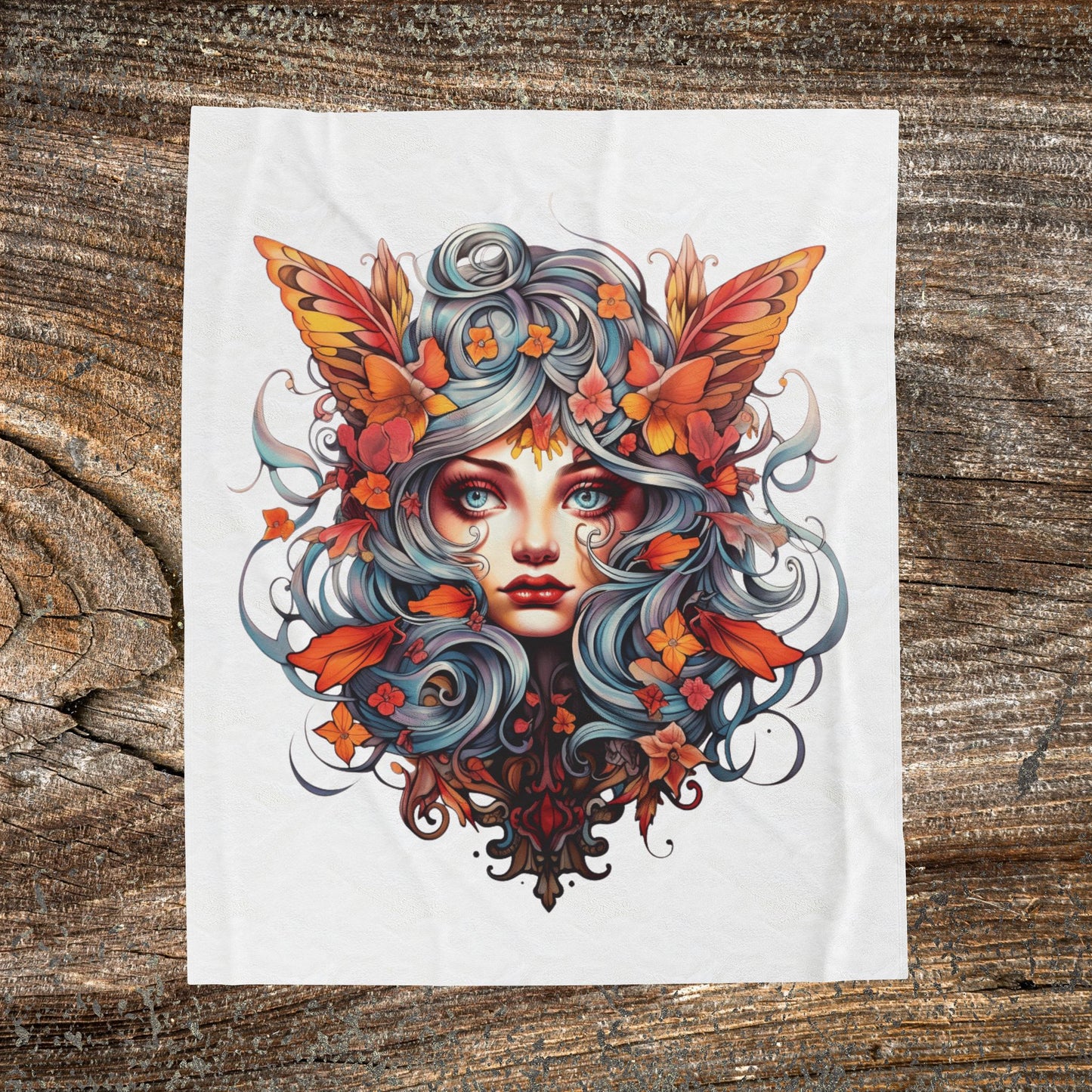 Autumn Fairy Goddess Blanket - Cozy Illustration Throw
