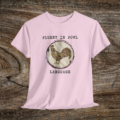 Retro Boho Chicken T-Shirt — "Fluent in Fowl Language"