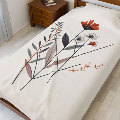 Retro Boho Flower Blanket — Cozy Abstract Throw