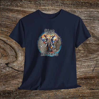 Grunge 'Size Matters' Elephant T-Shirt — Vintage Elephant Graphic Tee