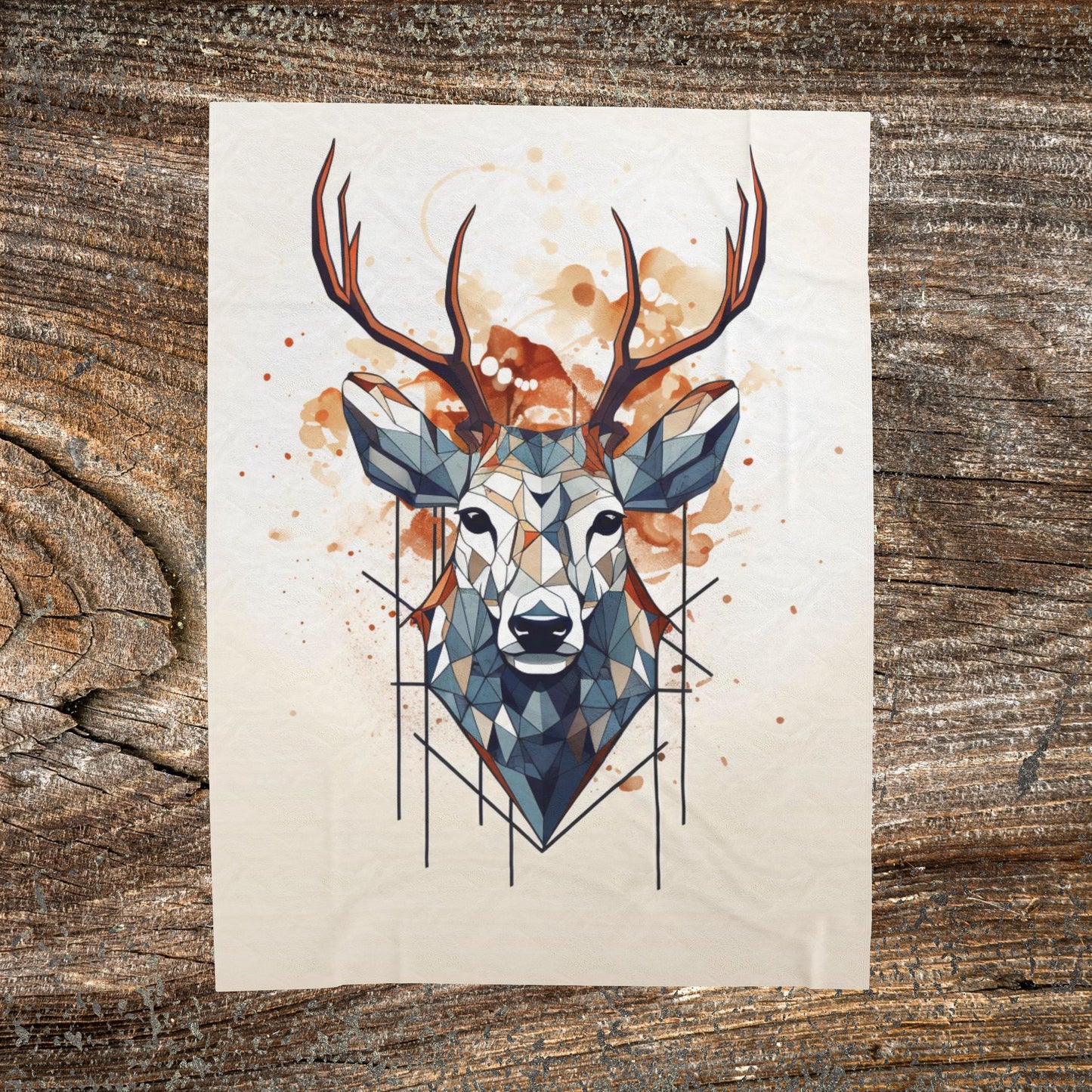 Deer Geometric Blanket — Abstract Throw
