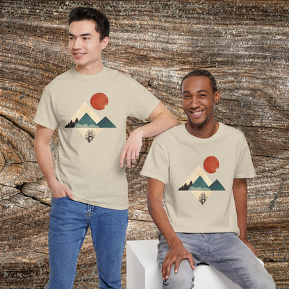 Boho Mountain T-Shirt — Vintage Abstract Mountain Landscape Tee