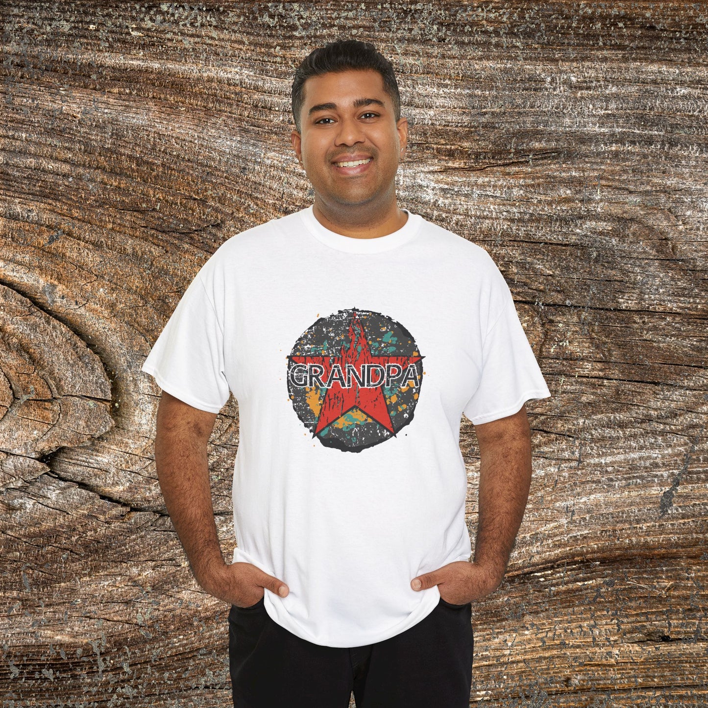 Grunge Grandpa Star T-Shirt — Retro Father's Day Gift