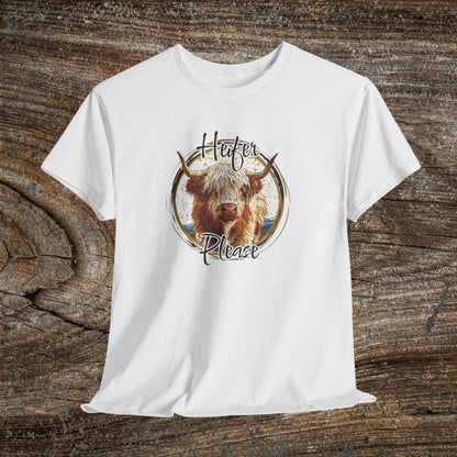 Heifer Please Retro Grunge Cow T-Shirt — Boho Funny Farm Animal Tee