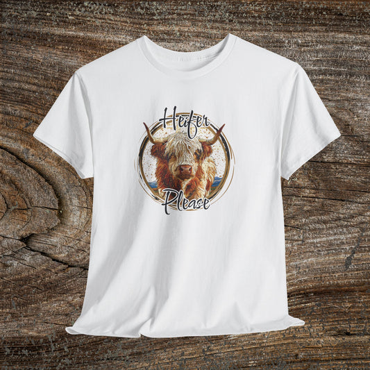 Heifer Please Retro Grunge Cow T-Shirt — Boho Funny Farm Animal Tee