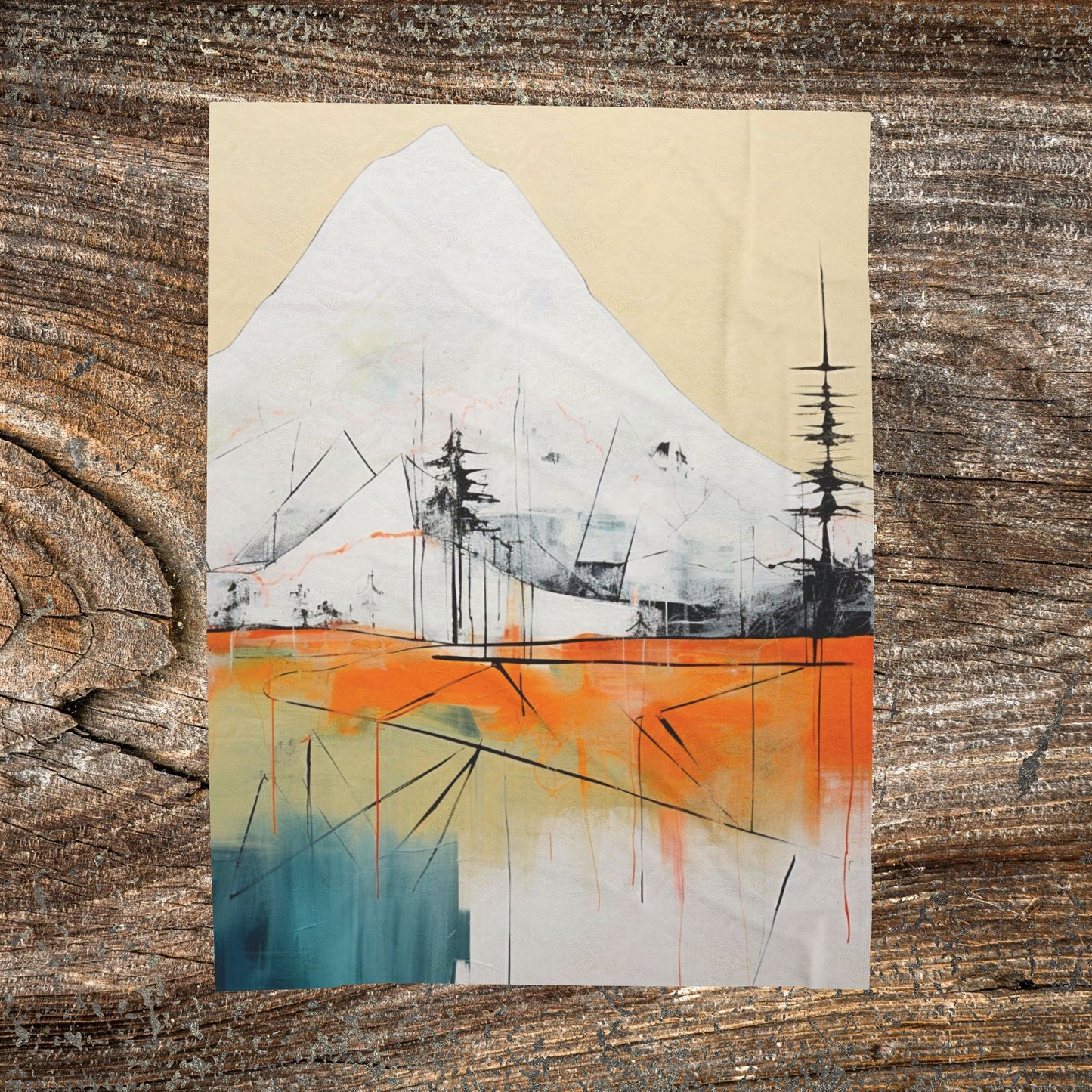 Abstract Mountain Blanket — Cozy Scenic Throw
