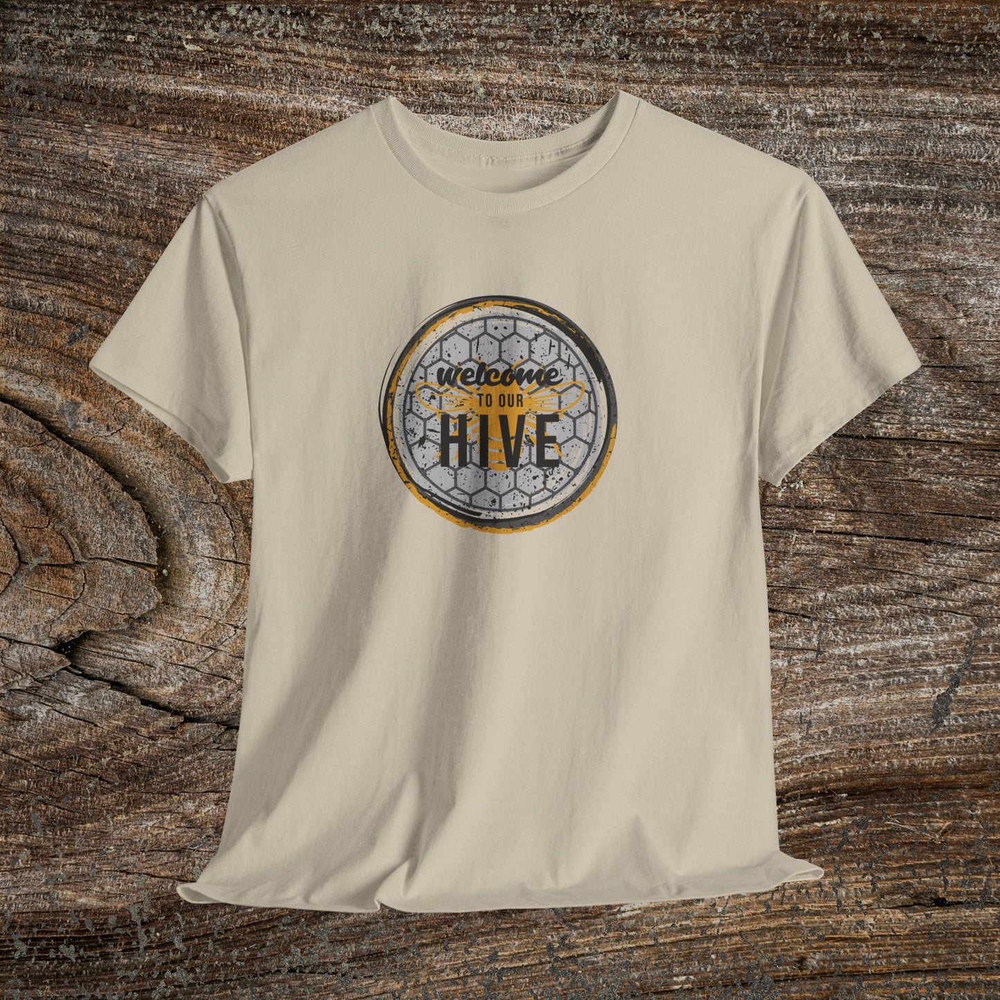 Welcome to Our Hive Retro Bee T-Shirt — Beekeeper Gift
