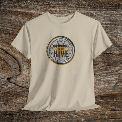 Welcome to Our Hive Retro Bee T-Shirt — Beekeeper Gift