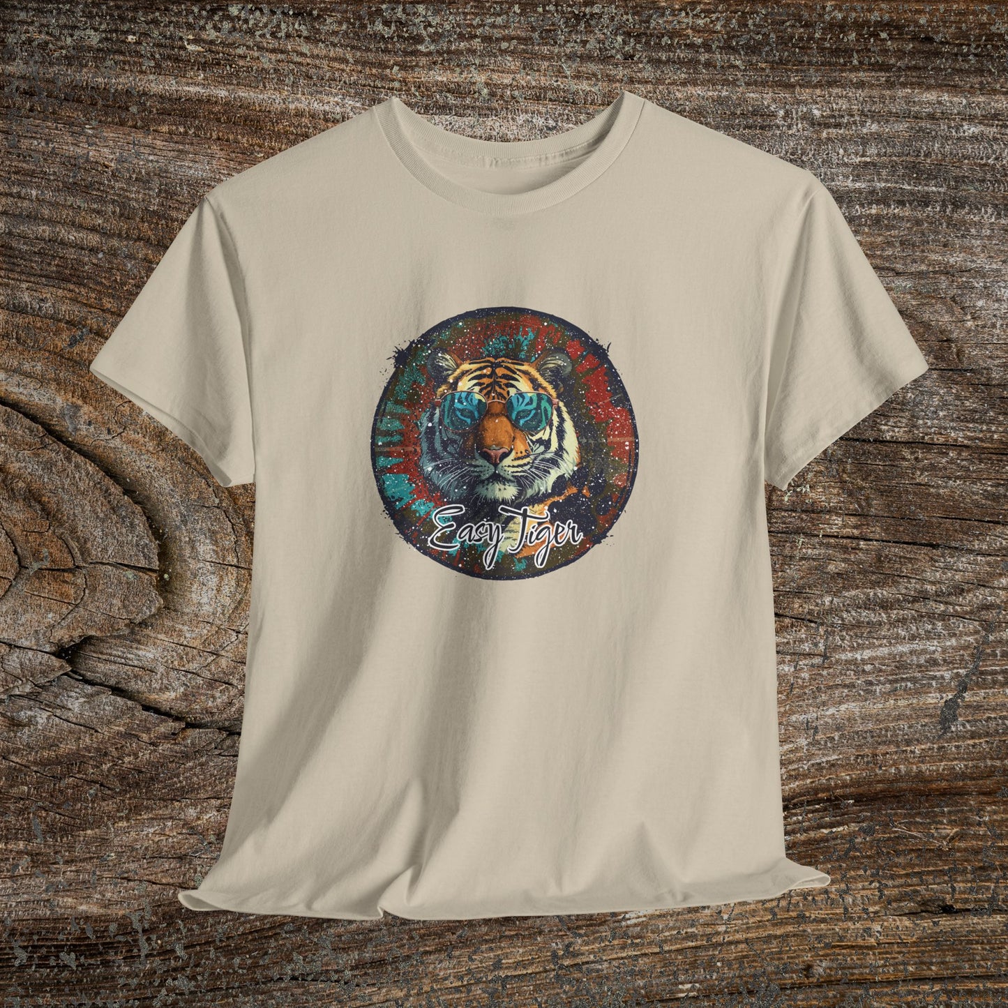 Retro Grunge 'Easy Tiger' T-Shirt — Vintage Tiger Tee
