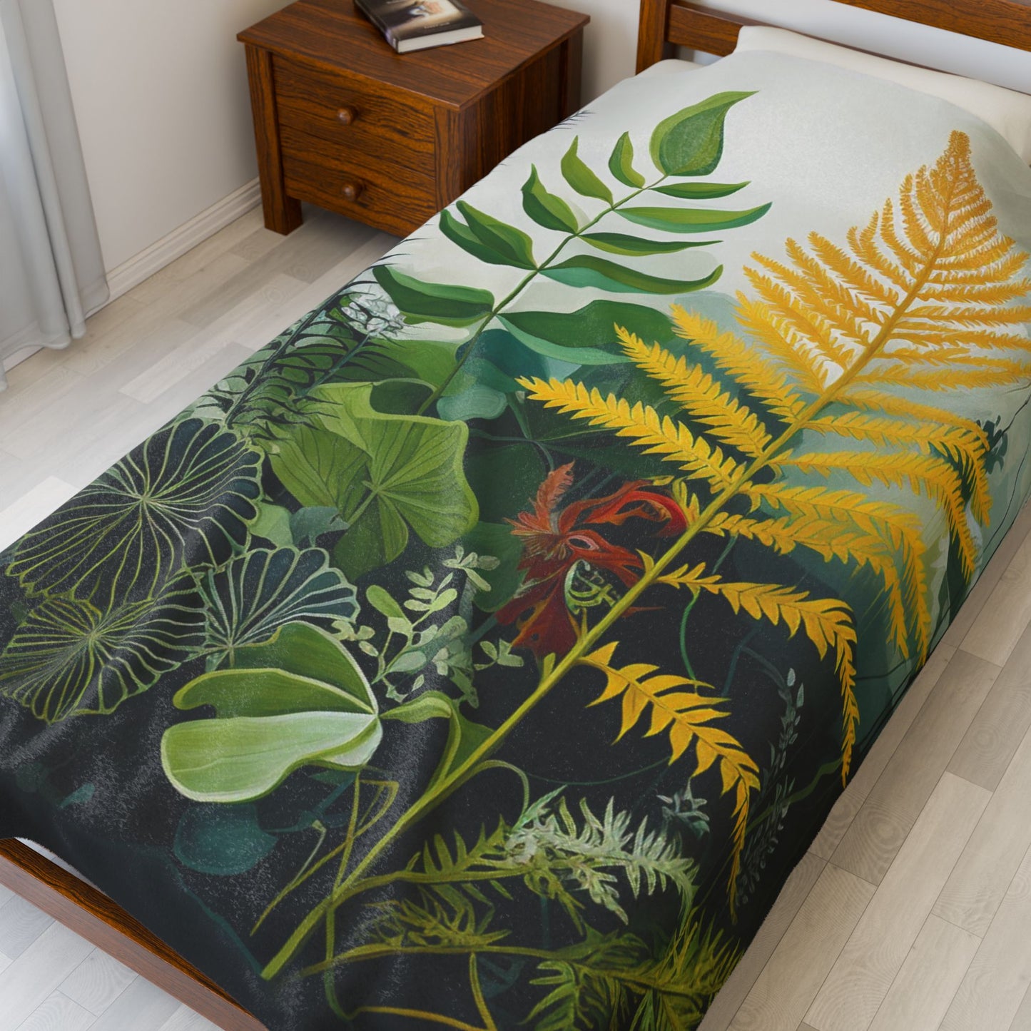 Botanical Abstract Blanket — Soft Floral Throw