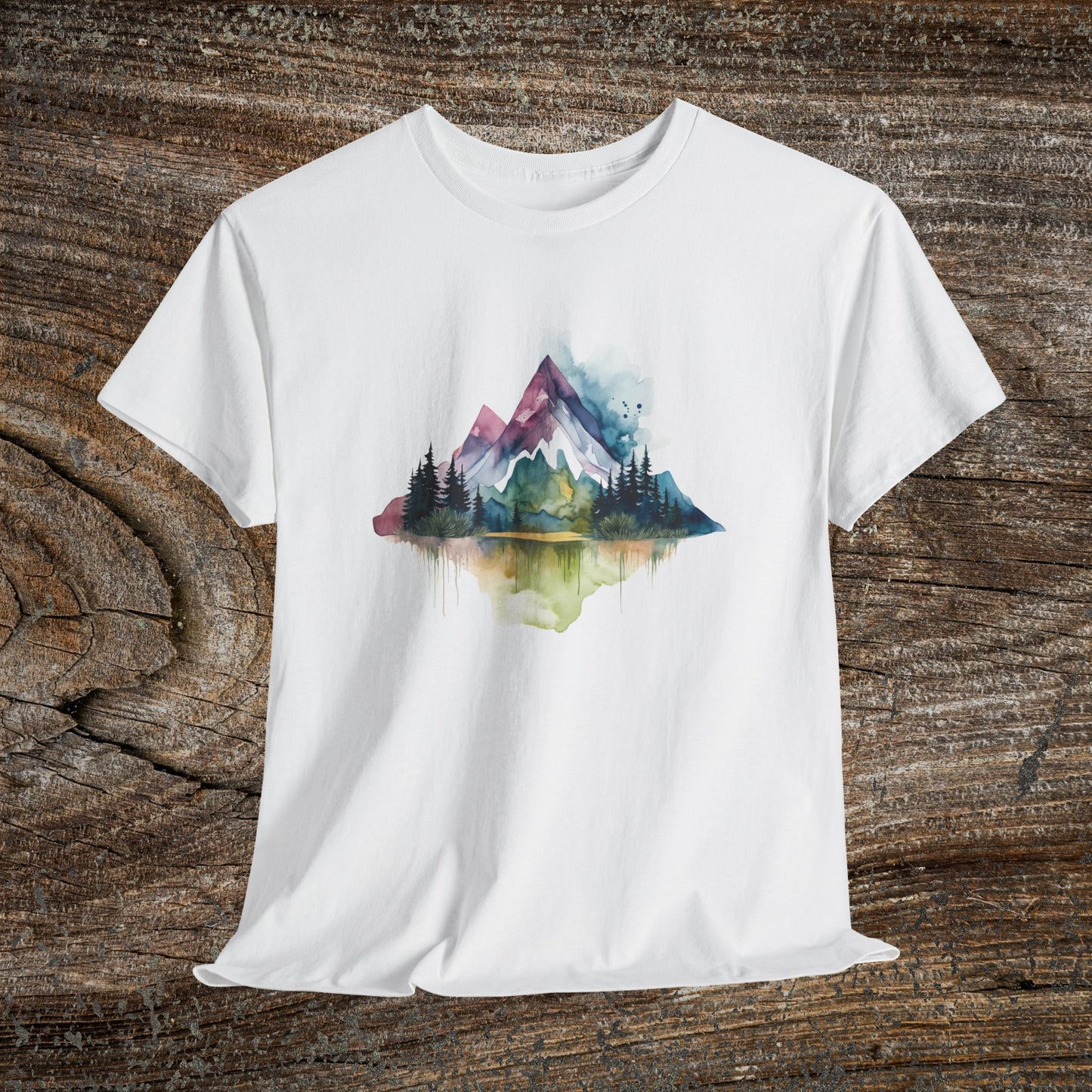 Watercolour Mountain Landscape TShirt - Nature Lover Shirt