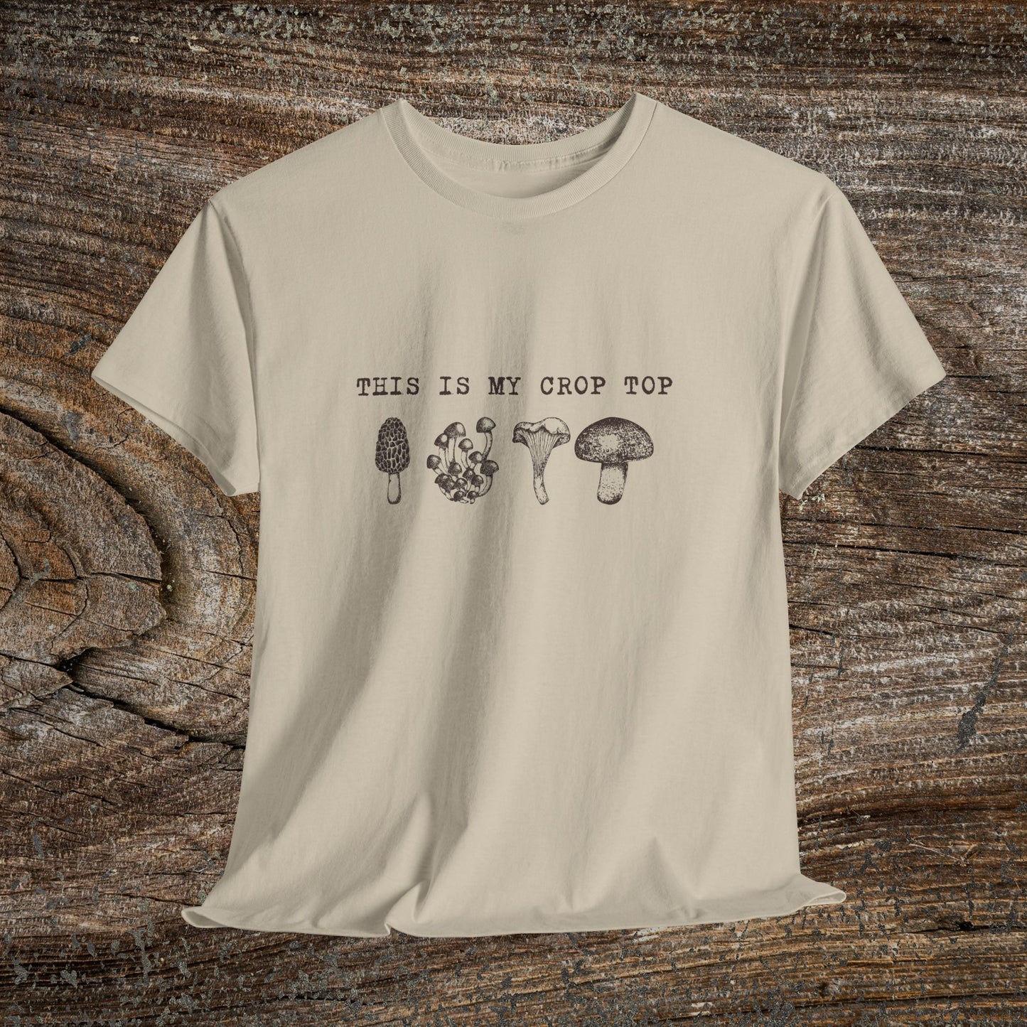 Retro Mushroom Tee — "This Is My Crop Top"