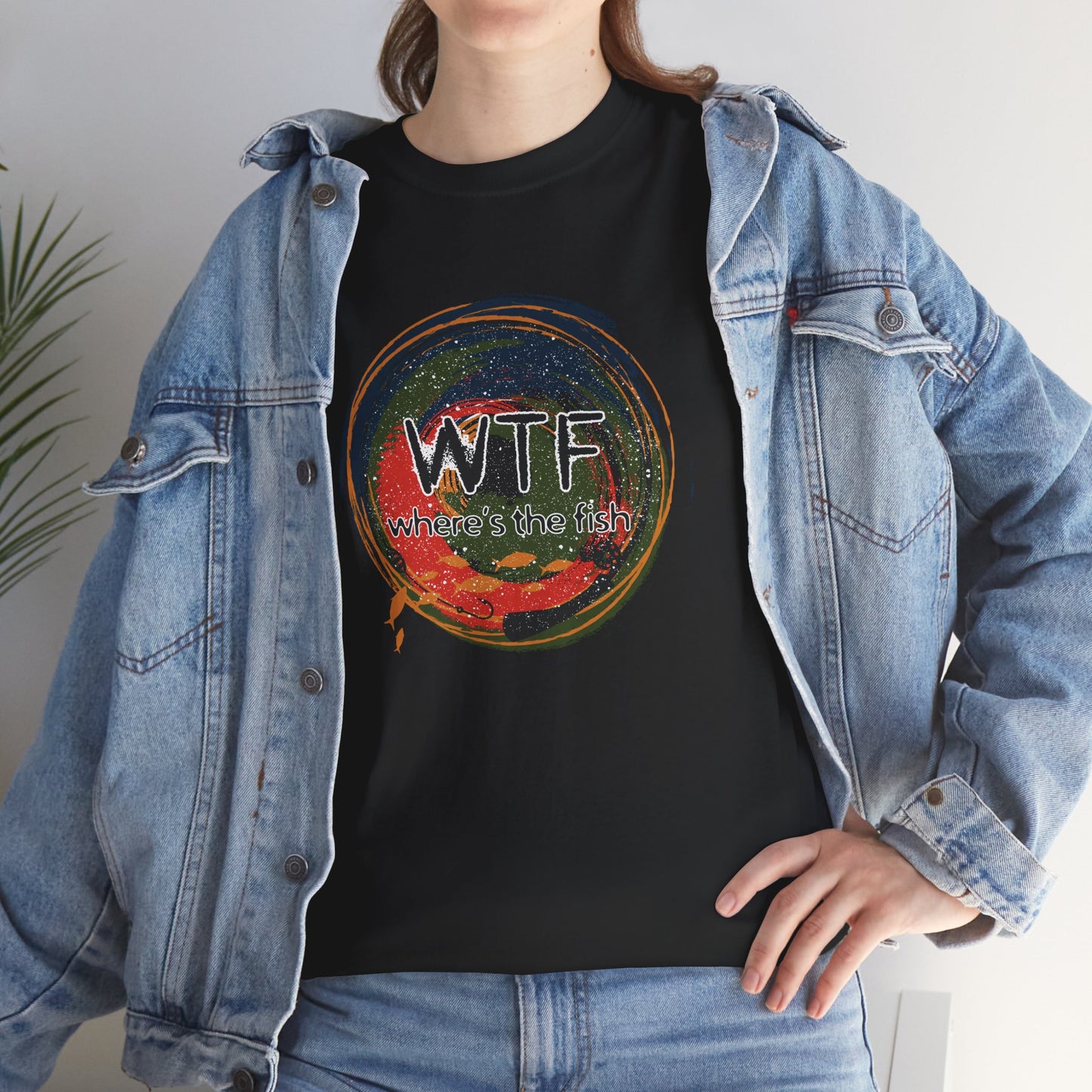 Retro Grunge Fishing TShirt - W.T.F Where's The Fish