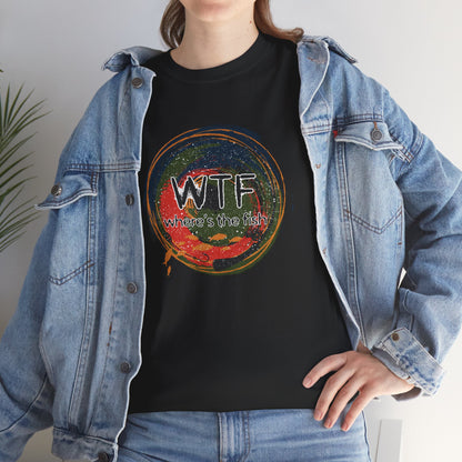 Retro Grunge Fishing TShirt - W.T.F Where's The Fish