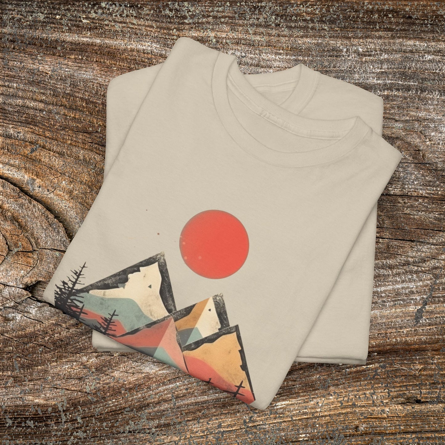 Vintage Retro Mountain TShirt - Trendy Mountain Landscape Shirt