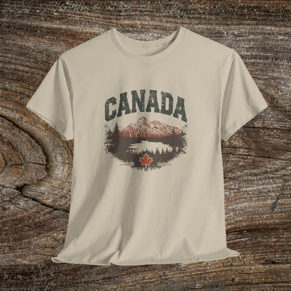 Rustic Canadian Landscape T-Shirt — Distressed Canada Tee